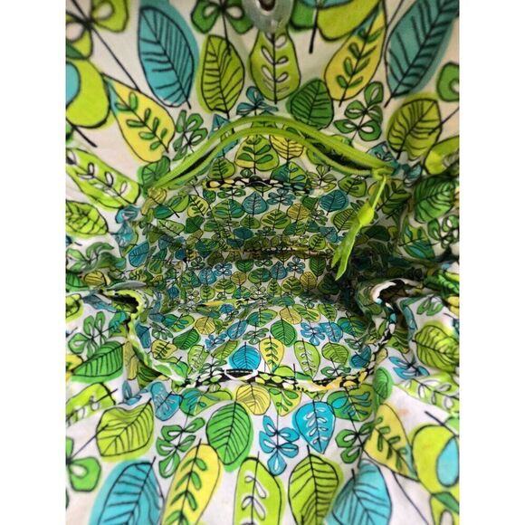 Vera Bradley Limes Up Tote Bag With Coin Pouch Set Floral Pattern Cotton - Picture 6 of 9